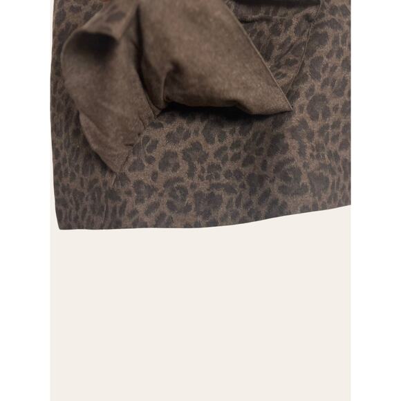 Rebecca Taylor Leopard Animal Print Wool Asymmetrical Ruffle Mini Skirt Size 4 - Picture 3 of 7